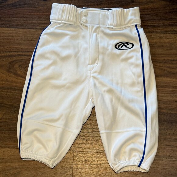 Rawlings Baseball Knickers Boys Small White Blue Pinstripe NWOT Game Pants - Picture 1 of 3